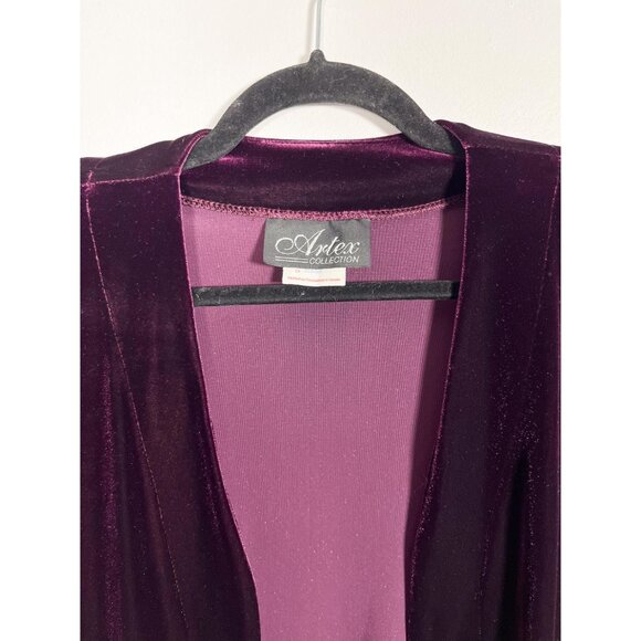 Vintage 80s / 90s velour mauve purple cardigan - Picture 3 of 5